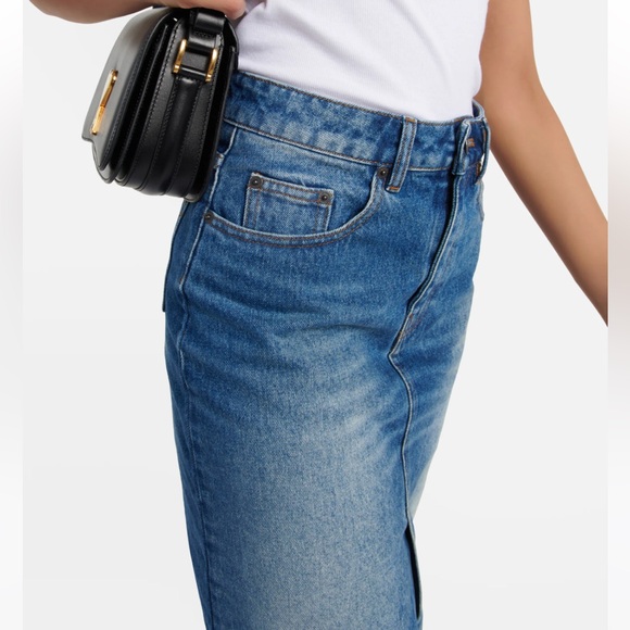 Ami Paris Denim Midi Skirt 28 - Picture 11 of 13